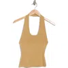Weworewhat Scoop Halter Top In Warm Taupe