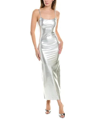 Weworewhat Scoop Maxi Slip Dress In Silver