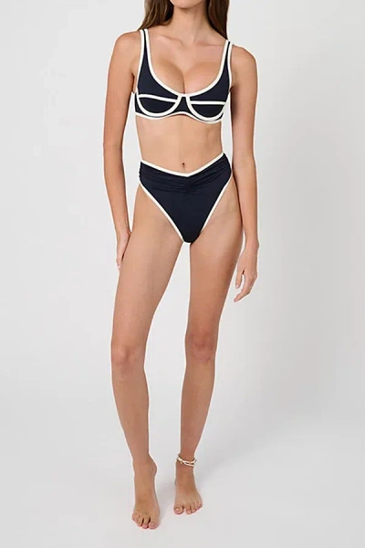 WEWOREWHAT SCOOP UNDERWIRE BIKINI TOP IN DK NAVY/OFFWH, WOMEN'S AT URBAN OUTFITTERS