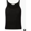 Weworewhat Scooped Ribbed Tank Top In Black