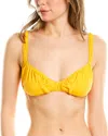 Weworewhat Scrunchie Bikini Top In Yellow