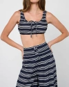 Weworewhat Scrunchie Crop Top In Dk Navy/offwh