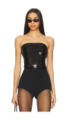 Weworewhat Sequin Corset Top In 黑色