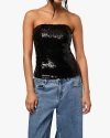 Weworewhat Sequin Corset Top In Black