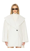 Weworewhat Shawl Collar Wool Coat In Ivory