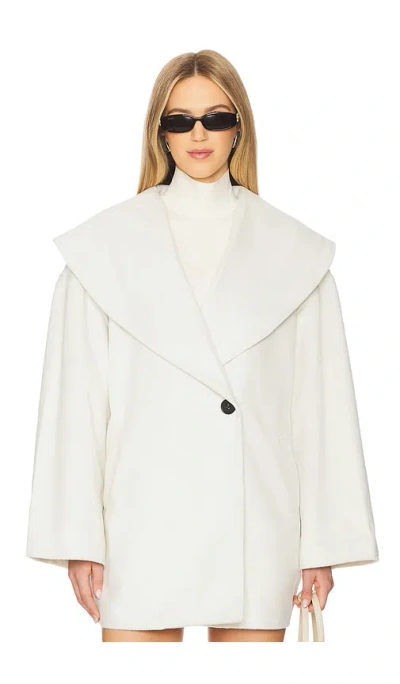 Weworewhat Shawl Collar Wool Coat In Ivory
