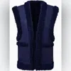 Weworewhat Sherpa Reversible Vest In Navy In Blue