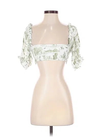 Pre-owned Weworewhat Short Sleeve Blouse In Green