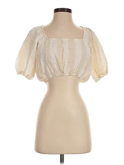Pre-owned Weworewhat Short Sleeve Blouse In Ivory