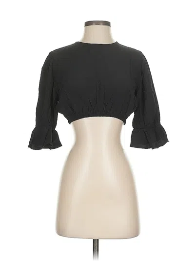 Pre-owned Weworewhat Short Sleeve Top Black Keyhole Neckline Tops