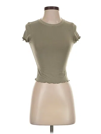 Pre-owned Weworewhat Short Sleeve Top Tan Sweetheart Neckline Tops