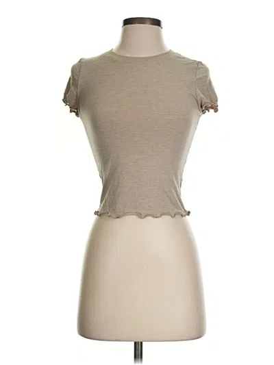 Pre-owned Weworewhat Short Sleeve Top Tan Sweetheart Neckline Tops