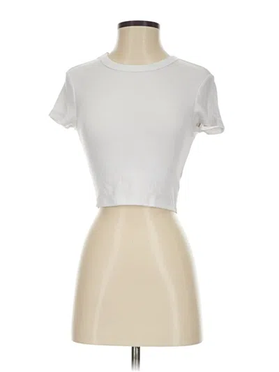 Pre-owned Weworewhat Short Sleeve Top White Crew Neck Tops