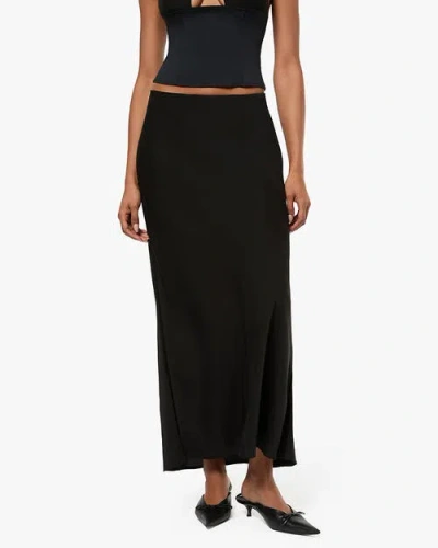 Weworewhat Silky Slip Skirt In Black