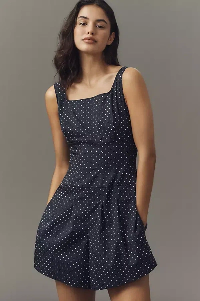 Weworewhat Sleeveless Corset Romper In Blue