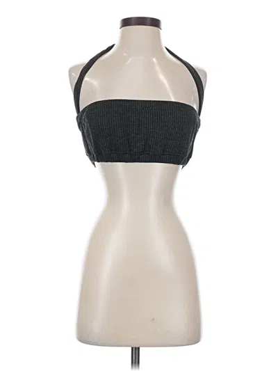 Weworewhat Sleeveless Top Black Halter Neckline Tops