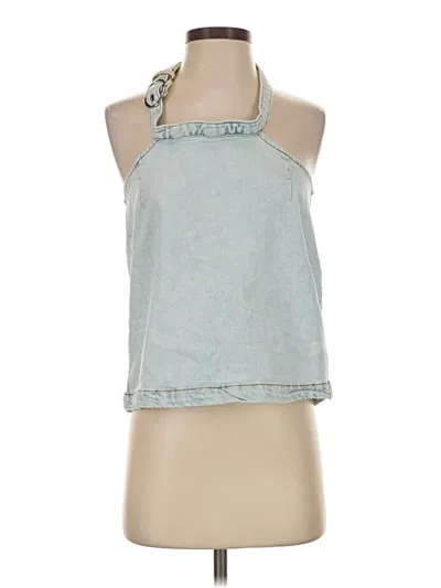 Pre-owned Weworewhat Sleeveless Top Blue Halter Neckline Tops