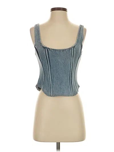 Weworewhat Sleeveless Top Blue Strapless Neckline Tops
