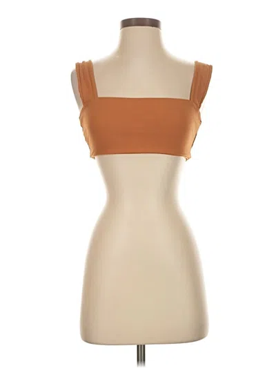 Pre-owned Weworewhat Sleeveless Top Brown Square Neckline Tops