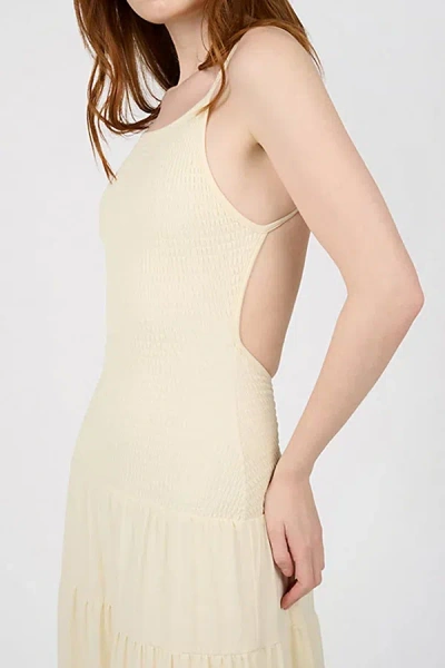 WEWOREWHAT SMOCKED DROP WAIST MAXI DRESS IN IVORY, WOMEN'S AT URBAN OUTFITTERS