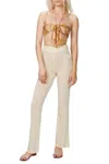 Weworewhat Smocked Flare Pants In Beige In Neutral
