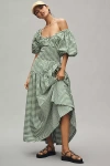 Weworewhat Smocked Puff-sleeve Maxi Dress
