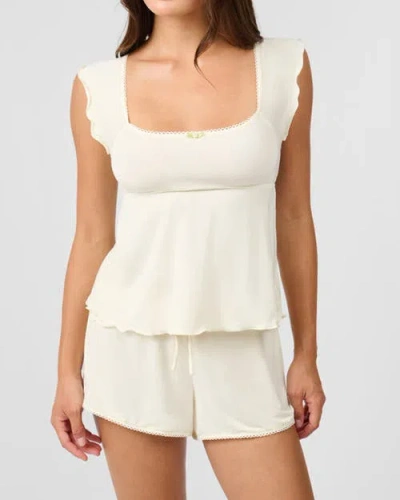 Weworewhat Square Neck Babydoll Sleep Top In White