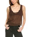 Weworewhat Square Neck Chiffon Tank In Purple