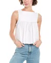 Weworewhat Square Neck Flare Top In White