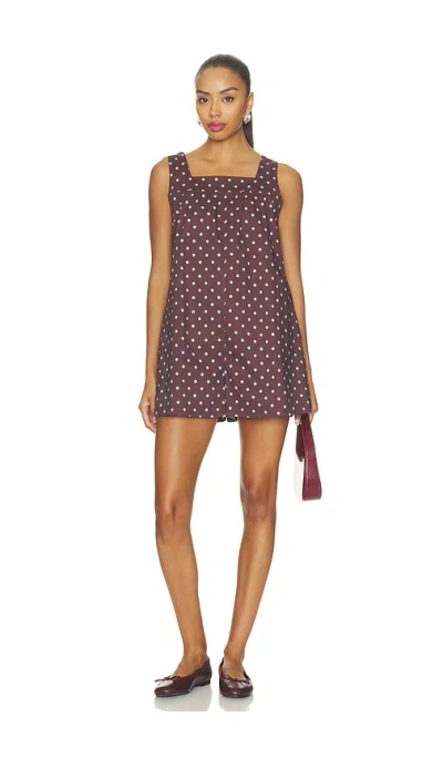 Weworewhat Square Neck Romper In Brown