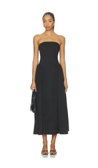 Weworewhat Strapless Corset Ruched Dress In Black