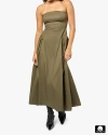 Weworewhat Strapless Corset Ruched Dress In Dark Grey