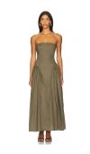 Weworewhat Strapless Corset Ruched Dress In Dark Grey
