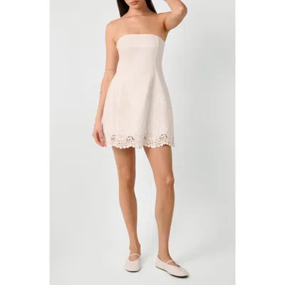Weworewhat Strapless Cotton Peplum Minidress