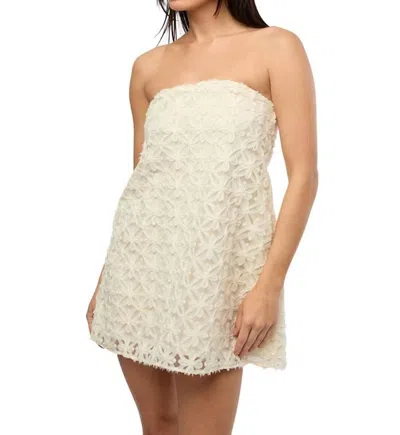 Weworewhat Strapless Floral Lace Mini Dress In Ivory In Neutral