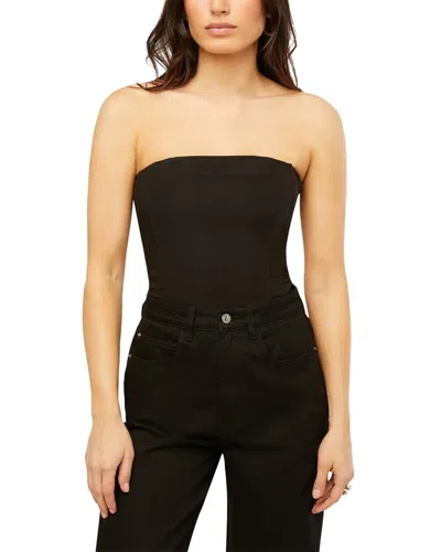 Weworewhat Strapless Linen-blend Corset In Black