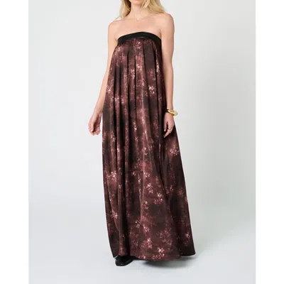 Weworewhat Strapless Maxi Dress In Chestnut Multi