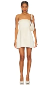 Weworewhat Strapless Peplum Mini Dress In Ivory