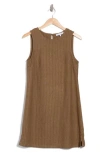 Weworewhat Stripe Linen Blend A-line Muscle Dress In Brown Multi