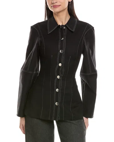 Weworewhat Structured Balloon Sleeve Shirt In Black