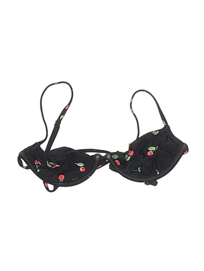 Pre-owned Weworewhat Swimsuit Top Black Floral Pattern Swimwear