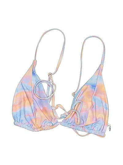 Pre-owned Weworewhat Swimsuit Top Blue Tie-dye Pattern Swimwear