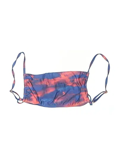 Pre-owned Weworewhat Swimsuit Top Blue Tie-dye Pattern Swimwear