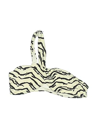 Pre-owned Weworewhat Swimsuit Top Ivory Animal Print Pattern Swimwear