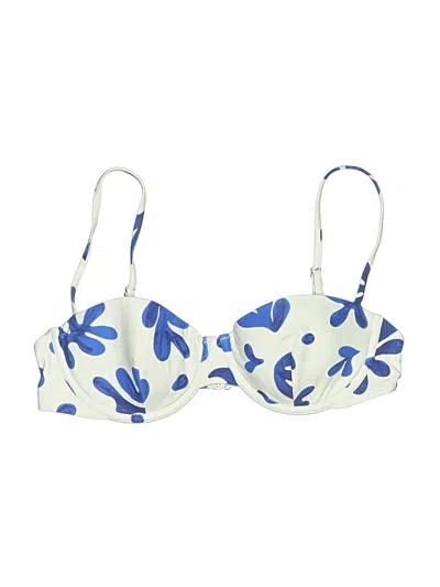 Pre-owned Weworewhat Swimsuit Top Ivory Print Pattern Swimwear