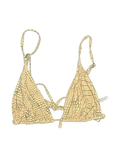 Pre-owned Weworewhat Swimsuit Top Tan Tweed Pattern Swimwear In Brown