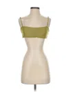 Weworewhat Tank Top Green Strapless Neckline Tops In Multi