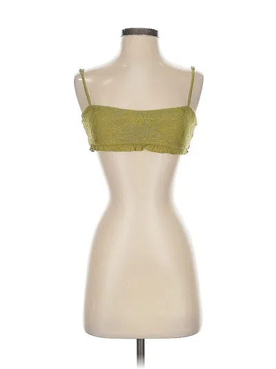 WEWOREWHAT TANK TOP GREEN STRAPLESS NECKLINE TOPS