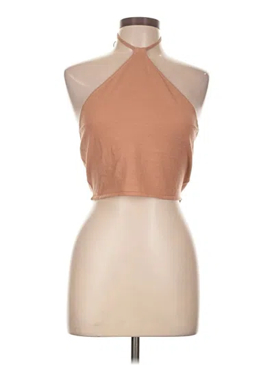 Pre-owned Weworewhat Tank Top Tan Halter Neckline Tops