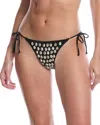 Weworewhat Shell Print Tie Side Bikini Bottoms In Black